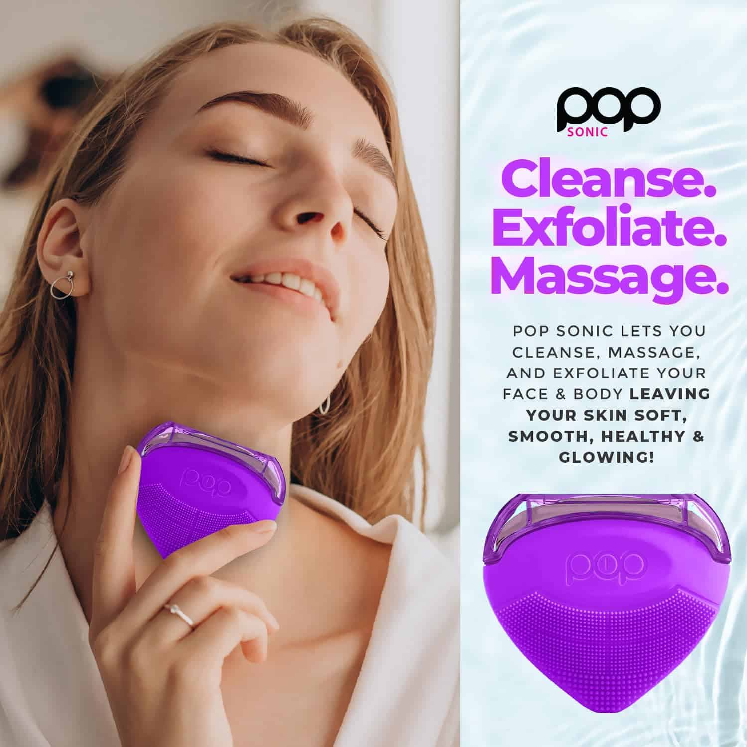 Limpiador Exfoliante y Masajeador 3 en 1 Pop Sonic Fresa - Imagen 7