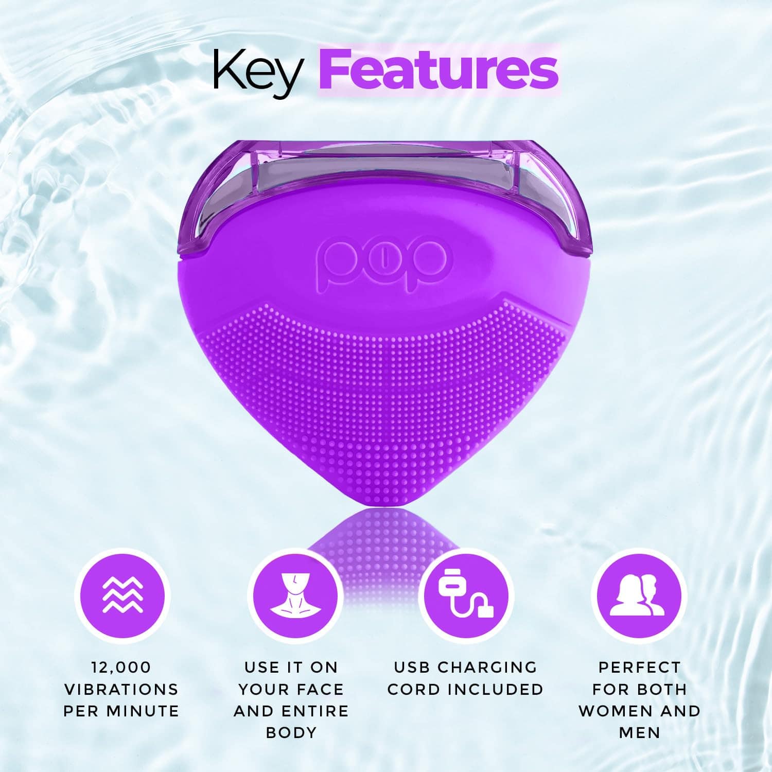 Limpiador Exfoliante y Masajeador 3 en 1 Pop Sonic Fresa - Imagen 4