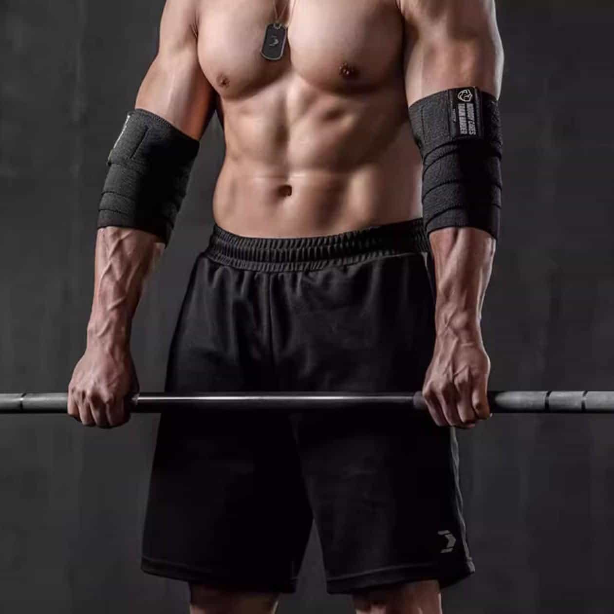 Vendas para Codos para Levantamiento de Pesas -Negro - Imagen 3