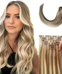 Extensiones de Cabello con Clip Invisibles de Piel de PU