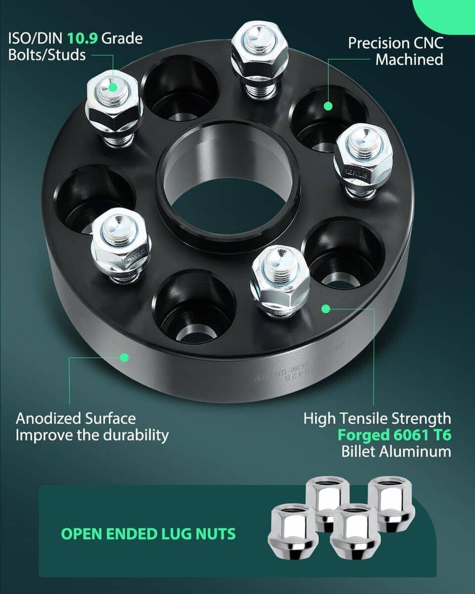 SCITOO 4Pcs Separadores de Rueda 5x100 1.5" Bore 54.1mm - Imagen 4