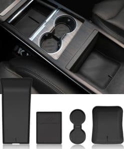Set de 4 Posavasos para Tesla Model S/X, Organizador de