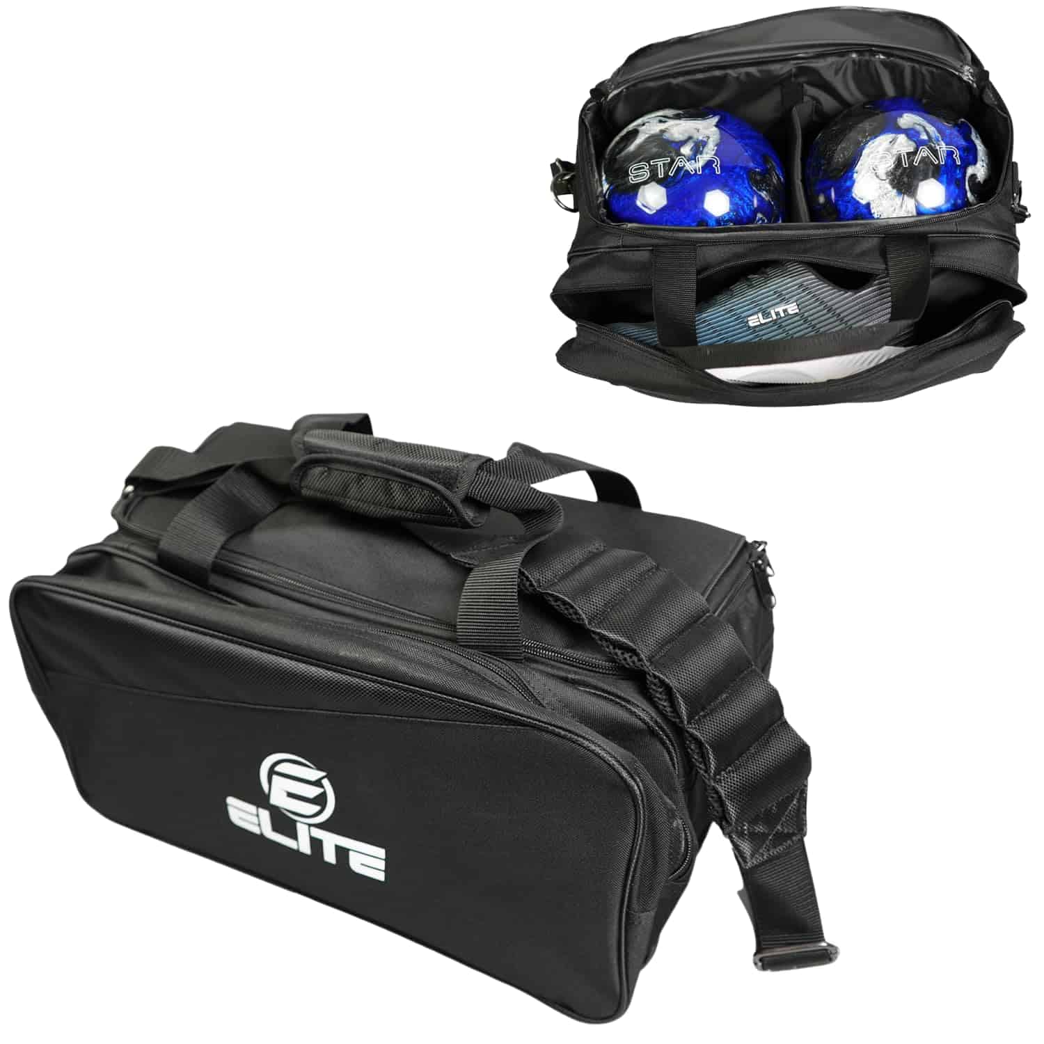 Bolsa de bolos ELITE Deluxe 2 Ball Plus Double Tote con