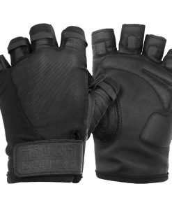 Guantes de Cuero para Levantamiento de Pesas -Negro con Negr