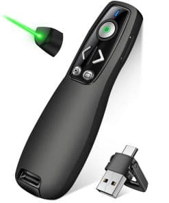 Presentador inalámbrico Clicker USB Tipo C 2 en 1 con Luz