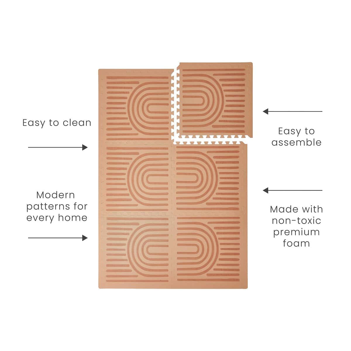 Tapete de Juegos Toddlekind - Tapete de Espuma -Caoba - Imagen 4