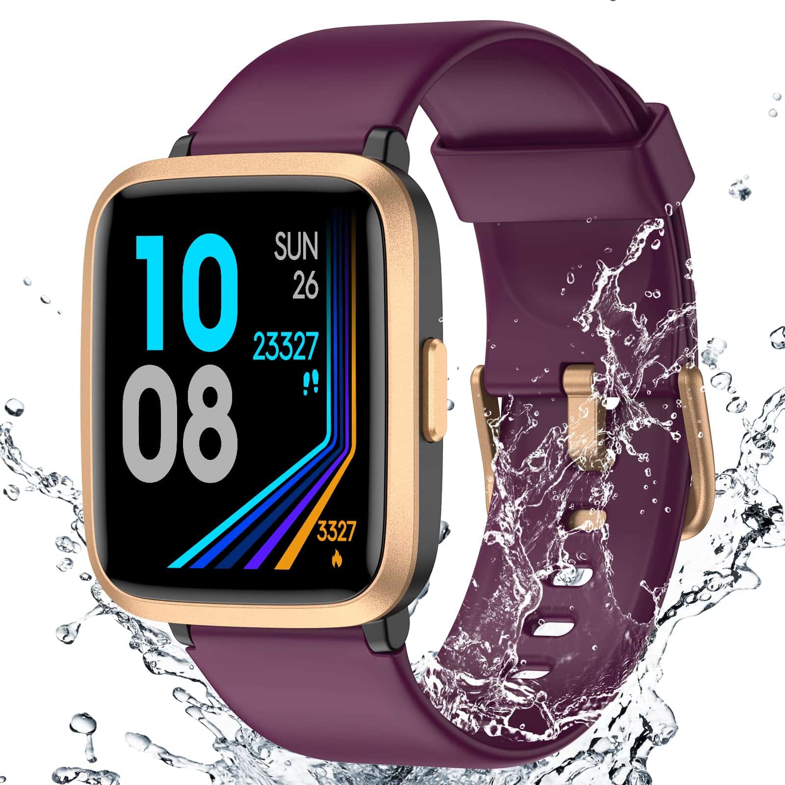 Reloj de seguimiento de fitness con -Morado