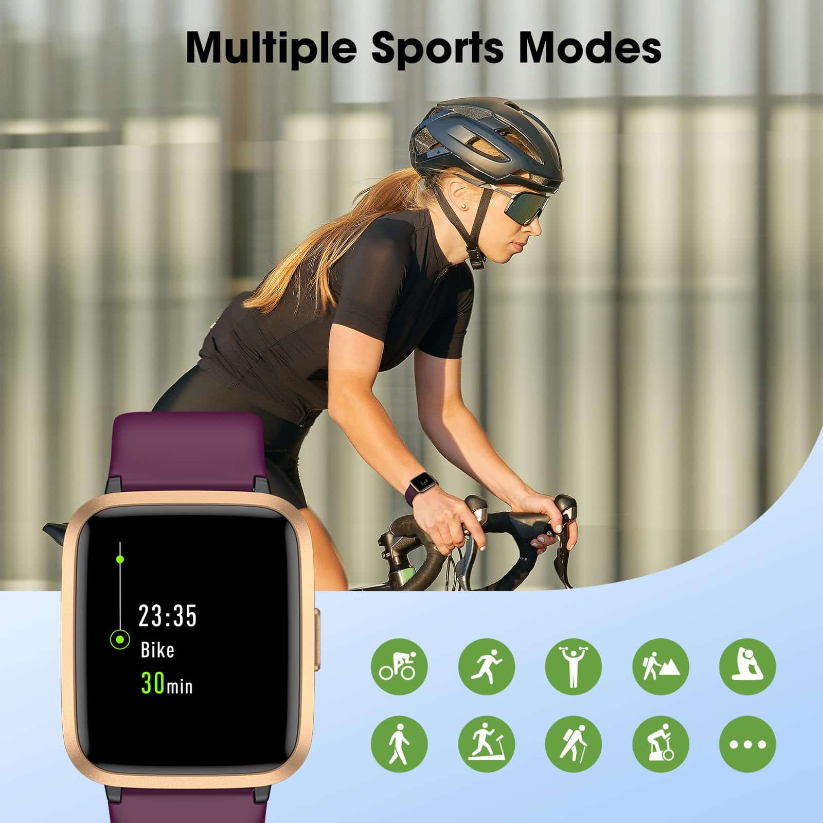 Reloj de seguimiento de fitness con -Morado - Imagen 6