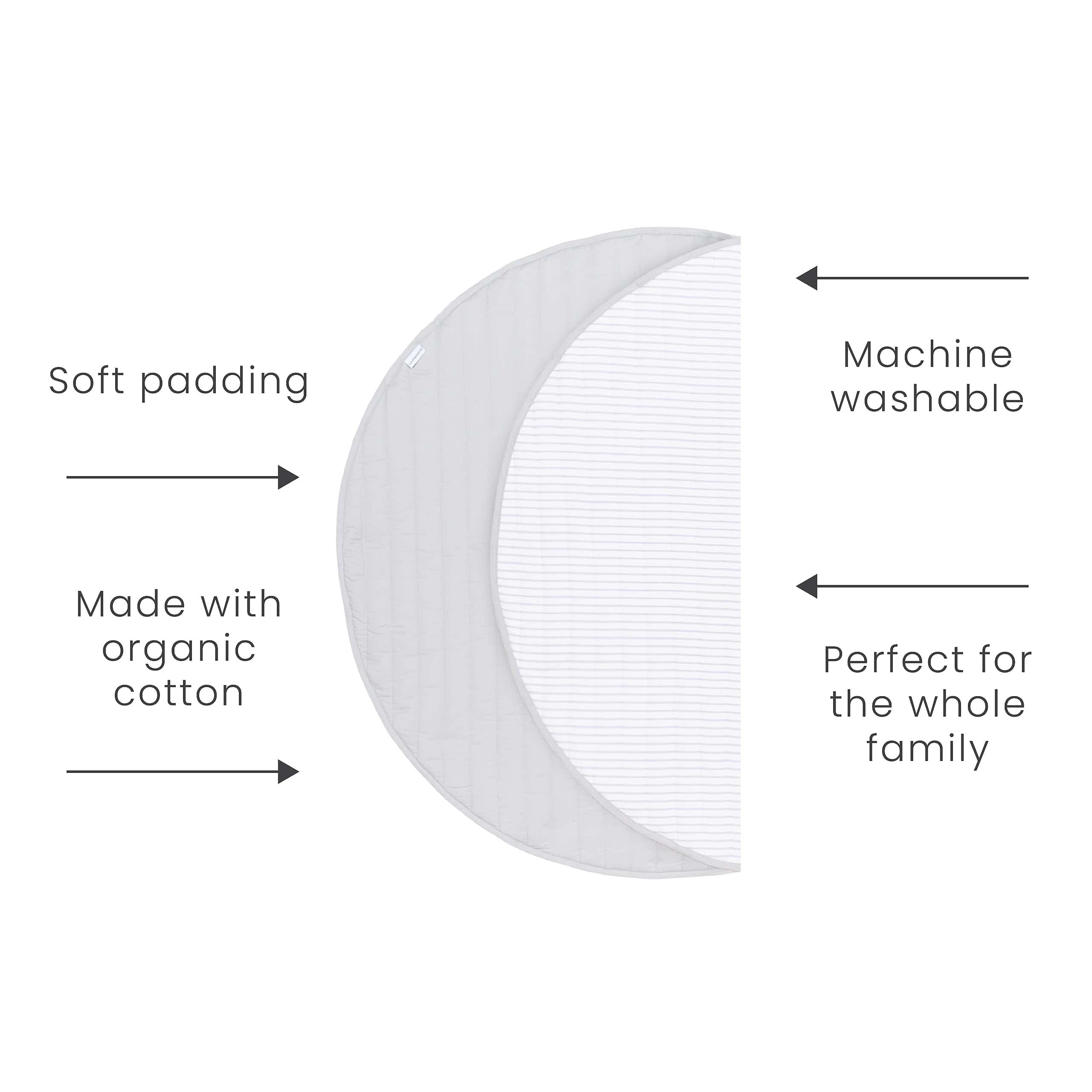 Tapete de Juego Reversible de Algodón Orgánico -Gris - Imagen 4