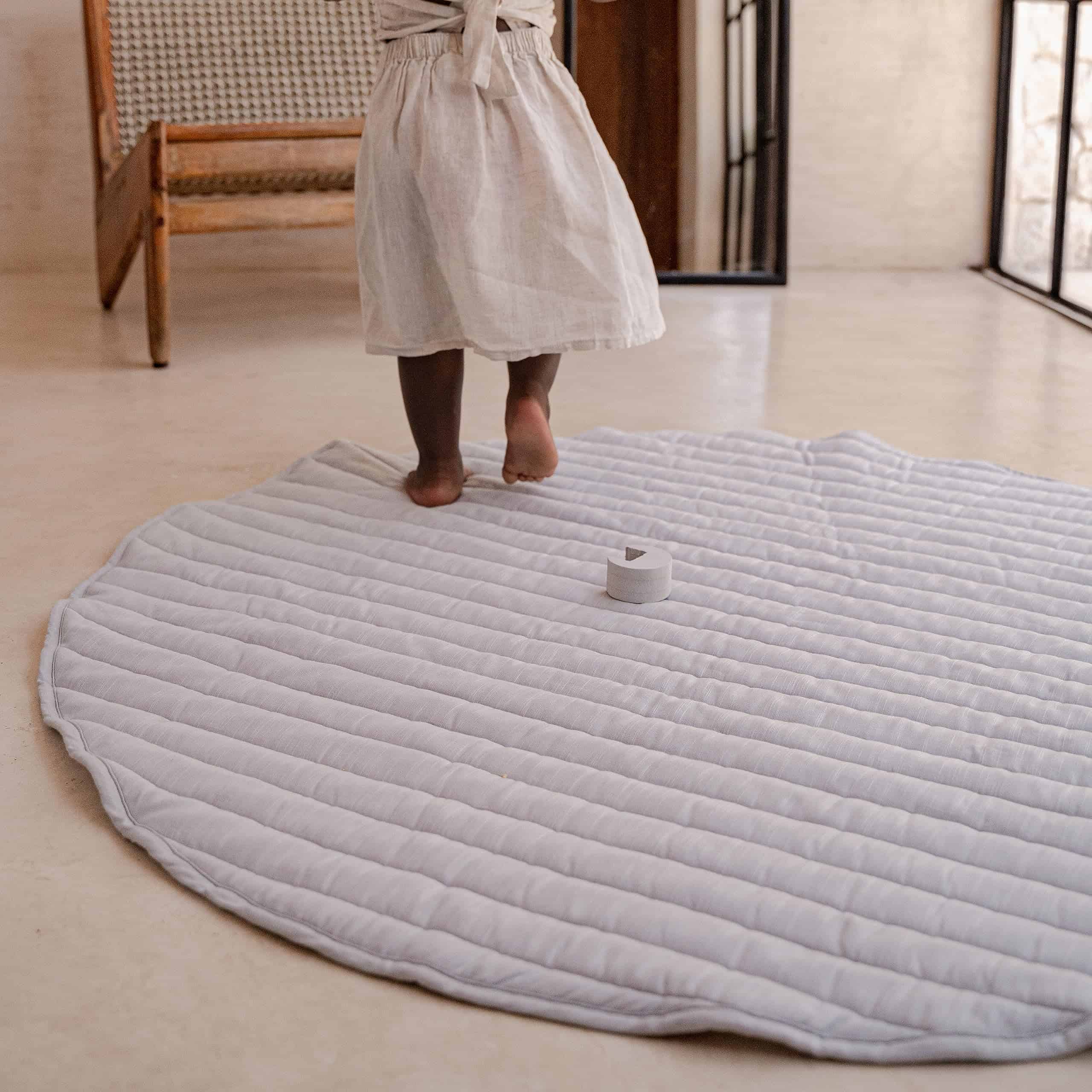 Tapete de Juego Reversible de Algodón Orgánico -Gris - Imagen 6