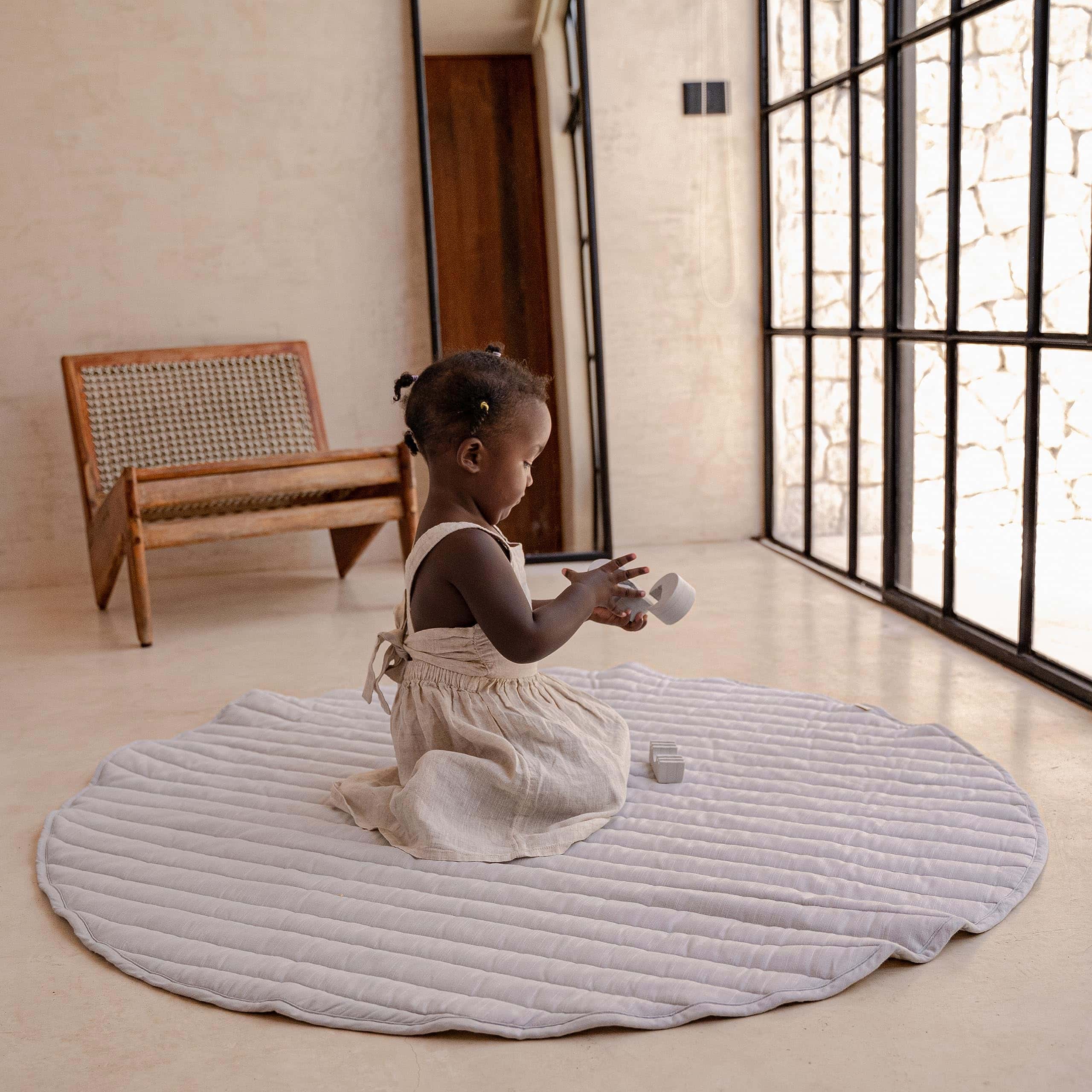 Tapete de Juego Reversible de Algodón Orgánico -Gris - Imagen 9