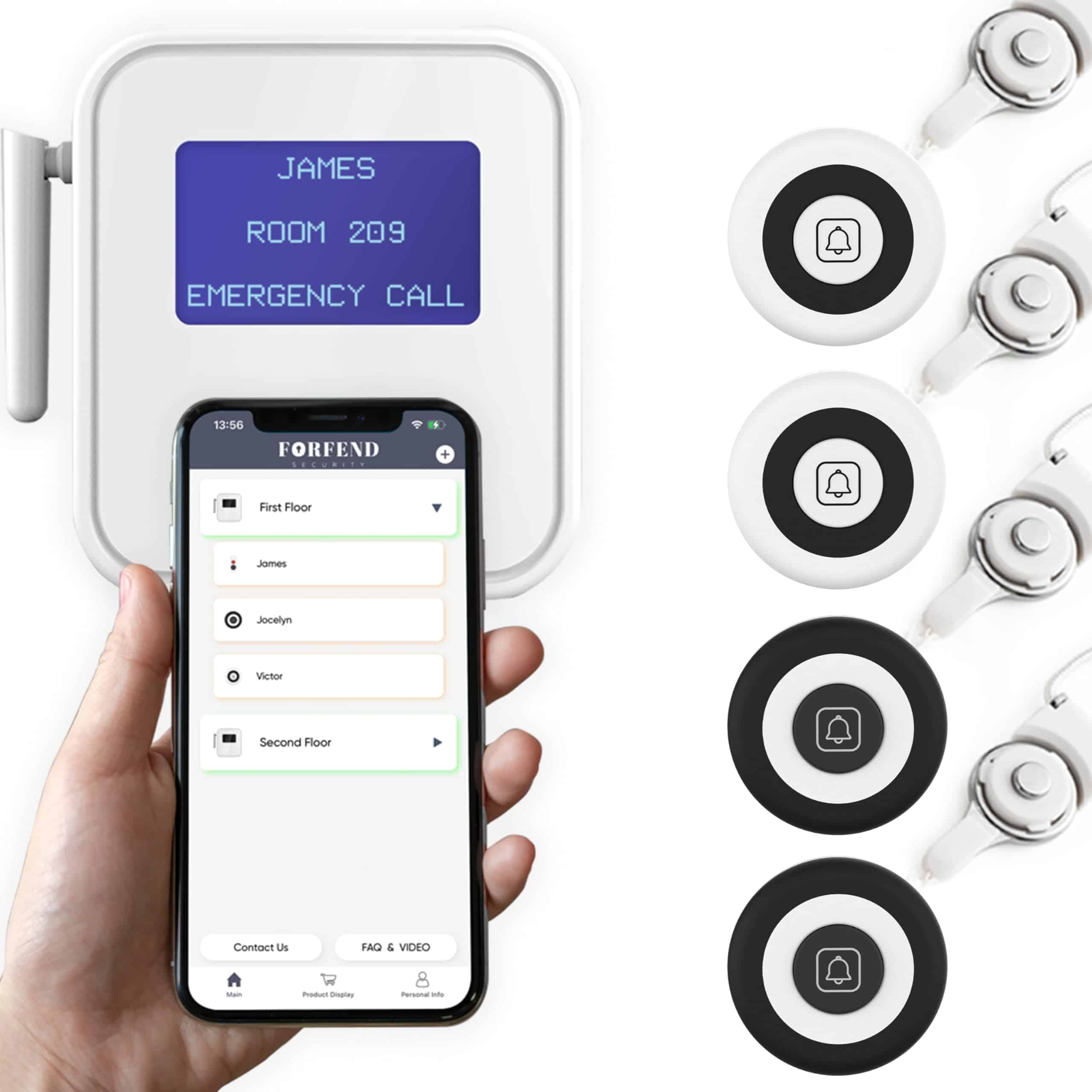 FORFEND Caregiver Pager Negro