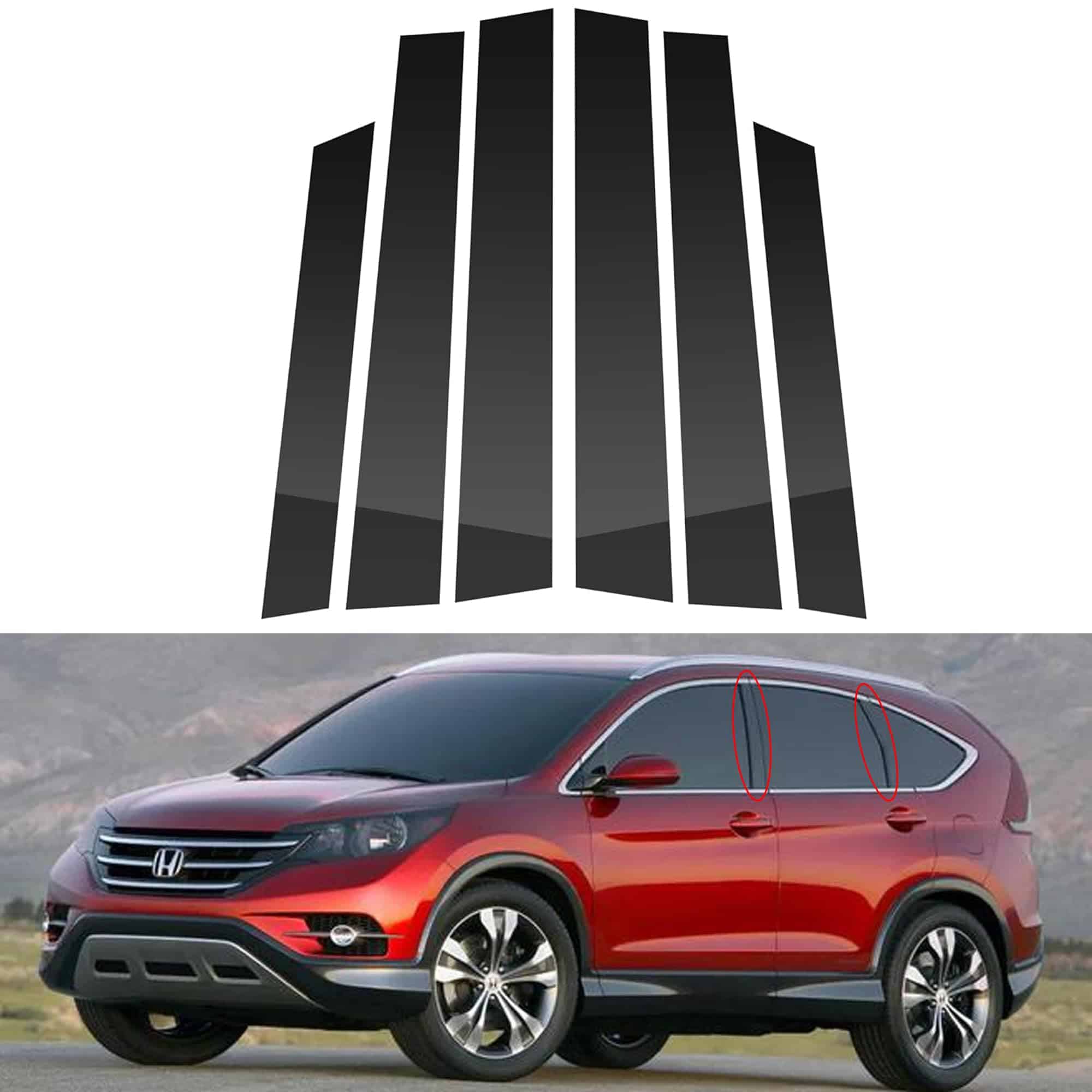 BASIKER 6 Pcs Compatible con Honda CR-V 2007-2011 Adhesivos