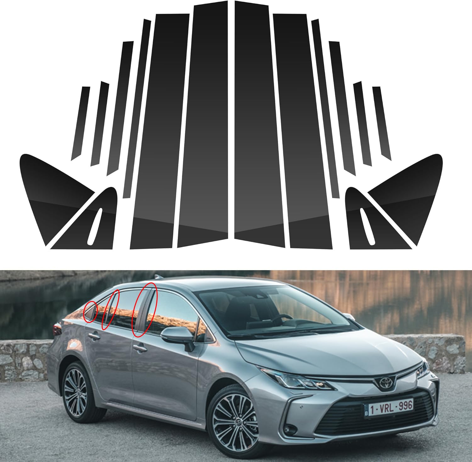 16 Pcs Compatible con Toyota Corolla 2019-2023 Pegatinas