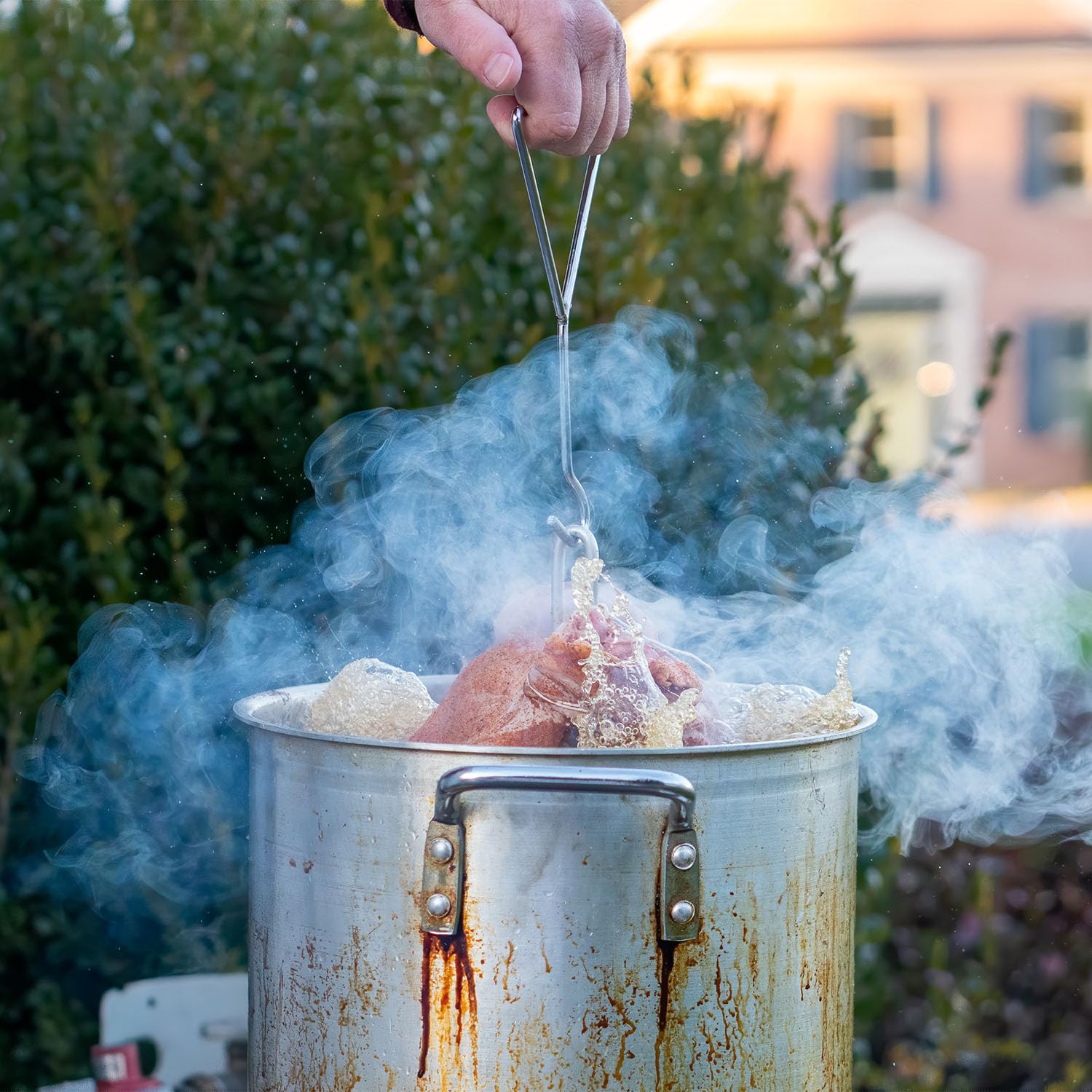 DELSbbq Turkey Fryer Stand Kit Wire Handle Lifter Hook, - Imagen 7