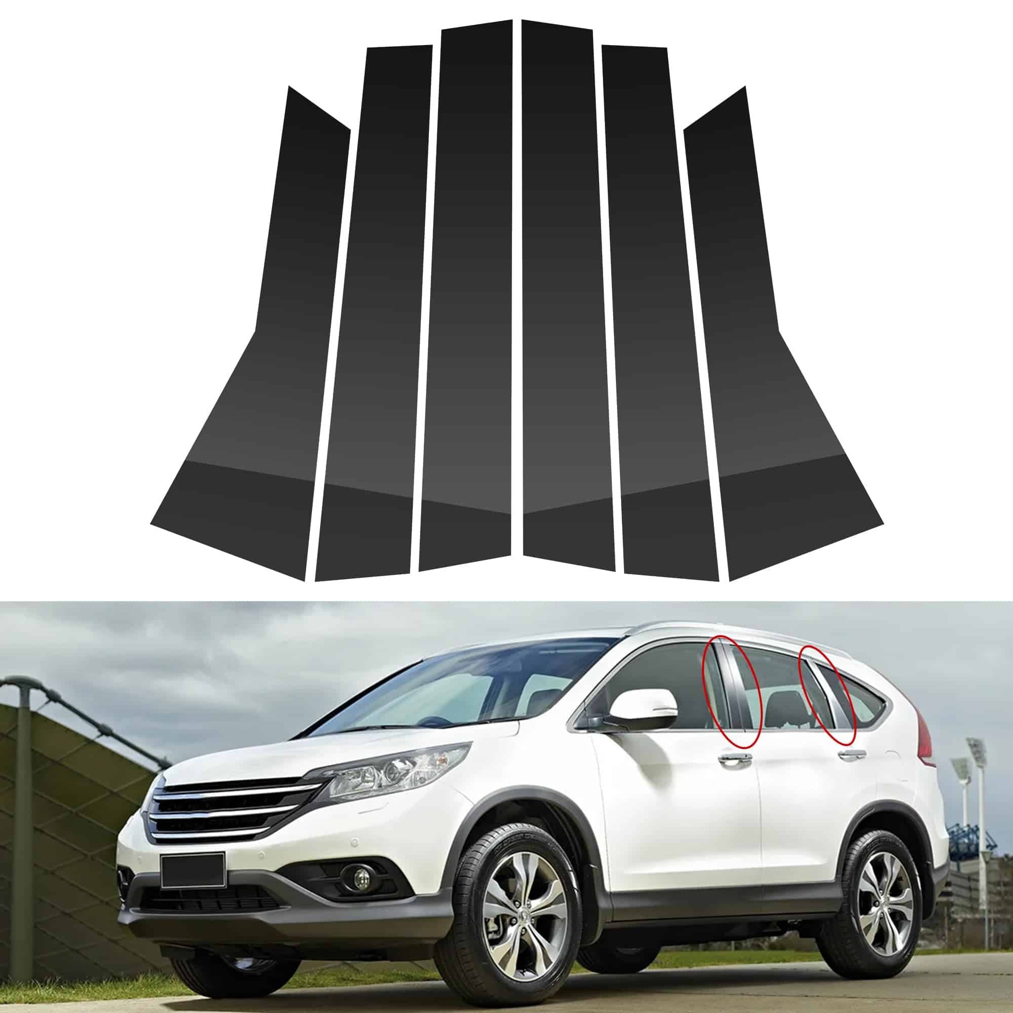 BASIKER 6 Pcs Compatible con Honda CR-V 2012-2016 Adhesivos