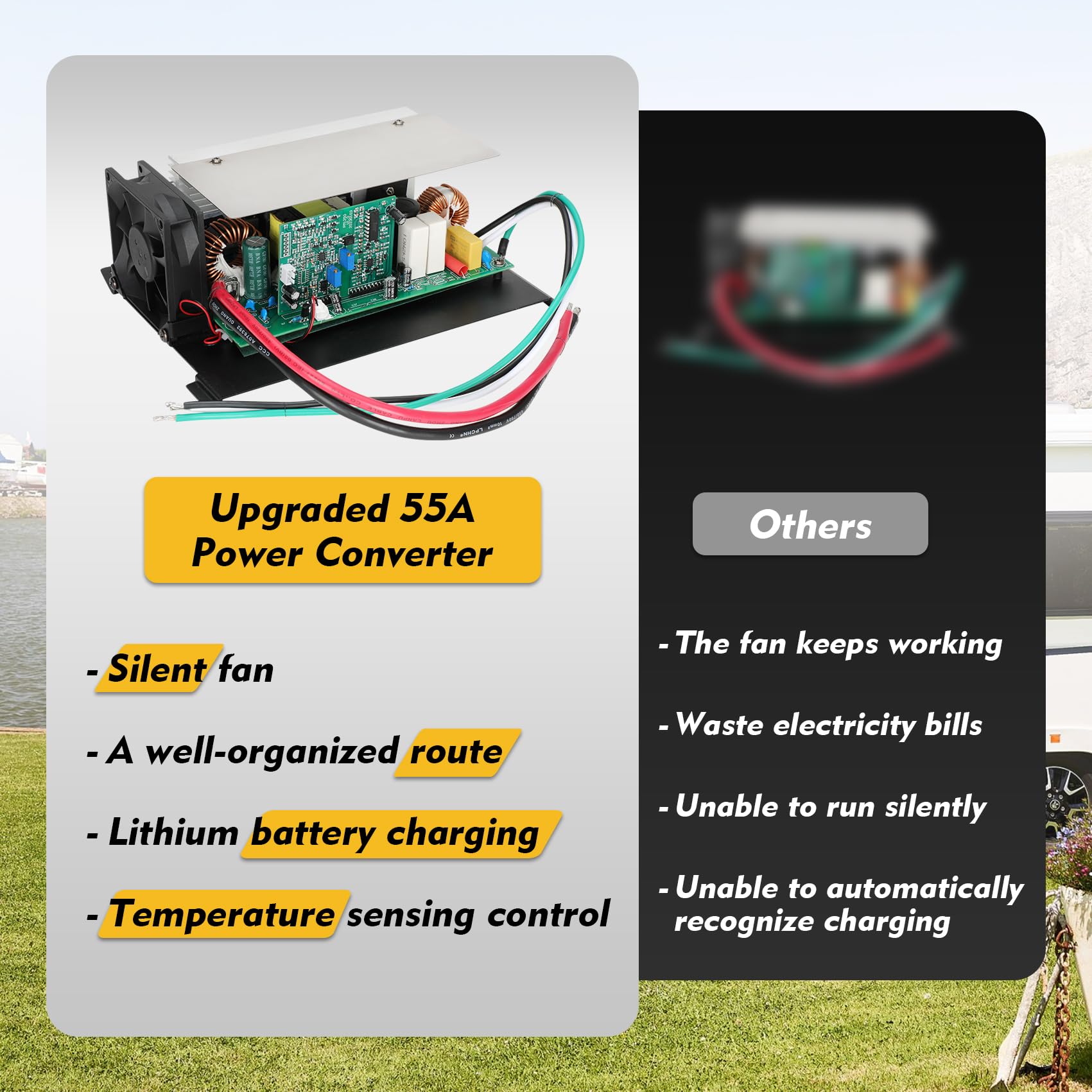 WF-8955-AD-MBA Convertidor RV 55 Amp Power Converter - Imagen 5