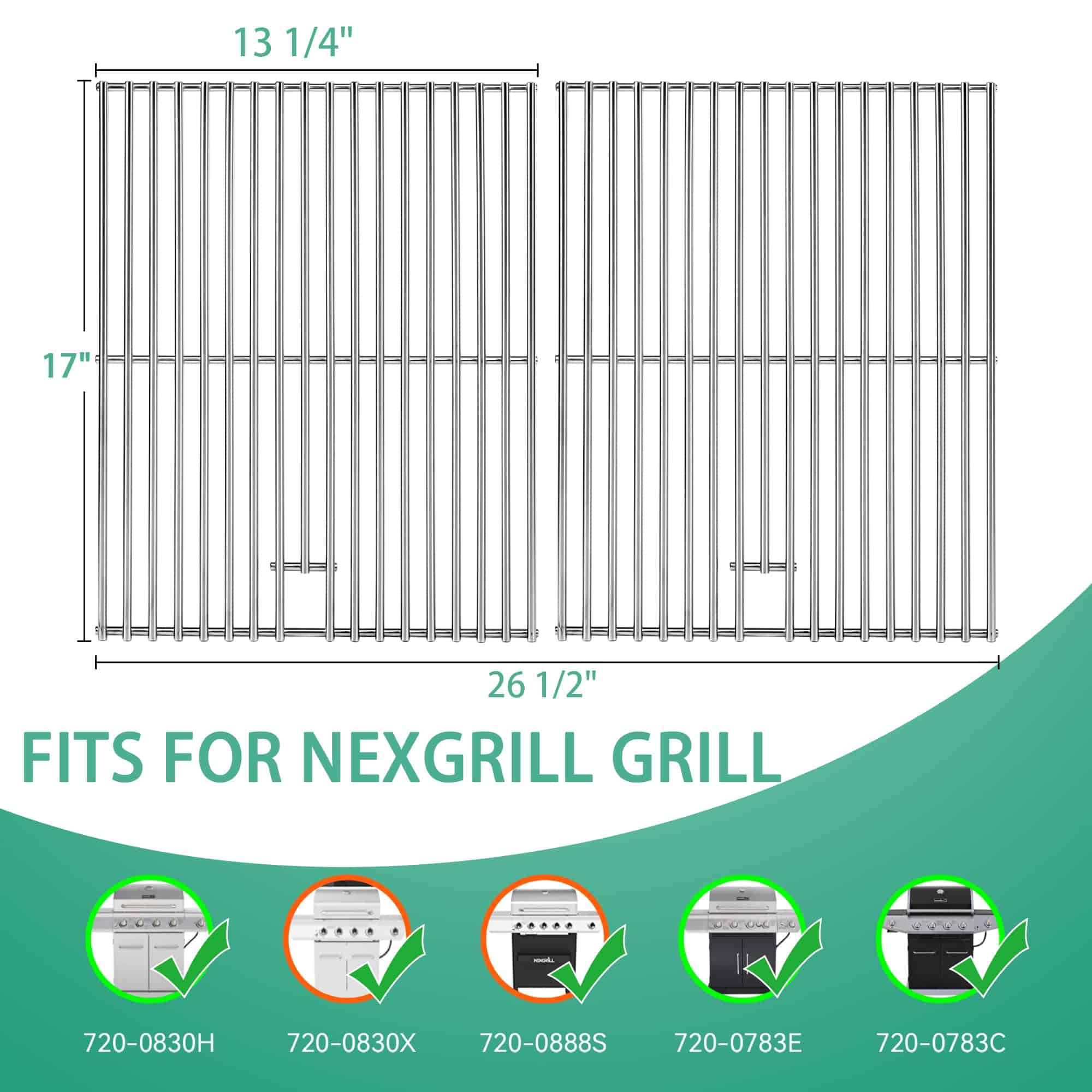 Parrilla para asar de 13 x 17 pulgadas para Nexgrill 4 - Imagen 3