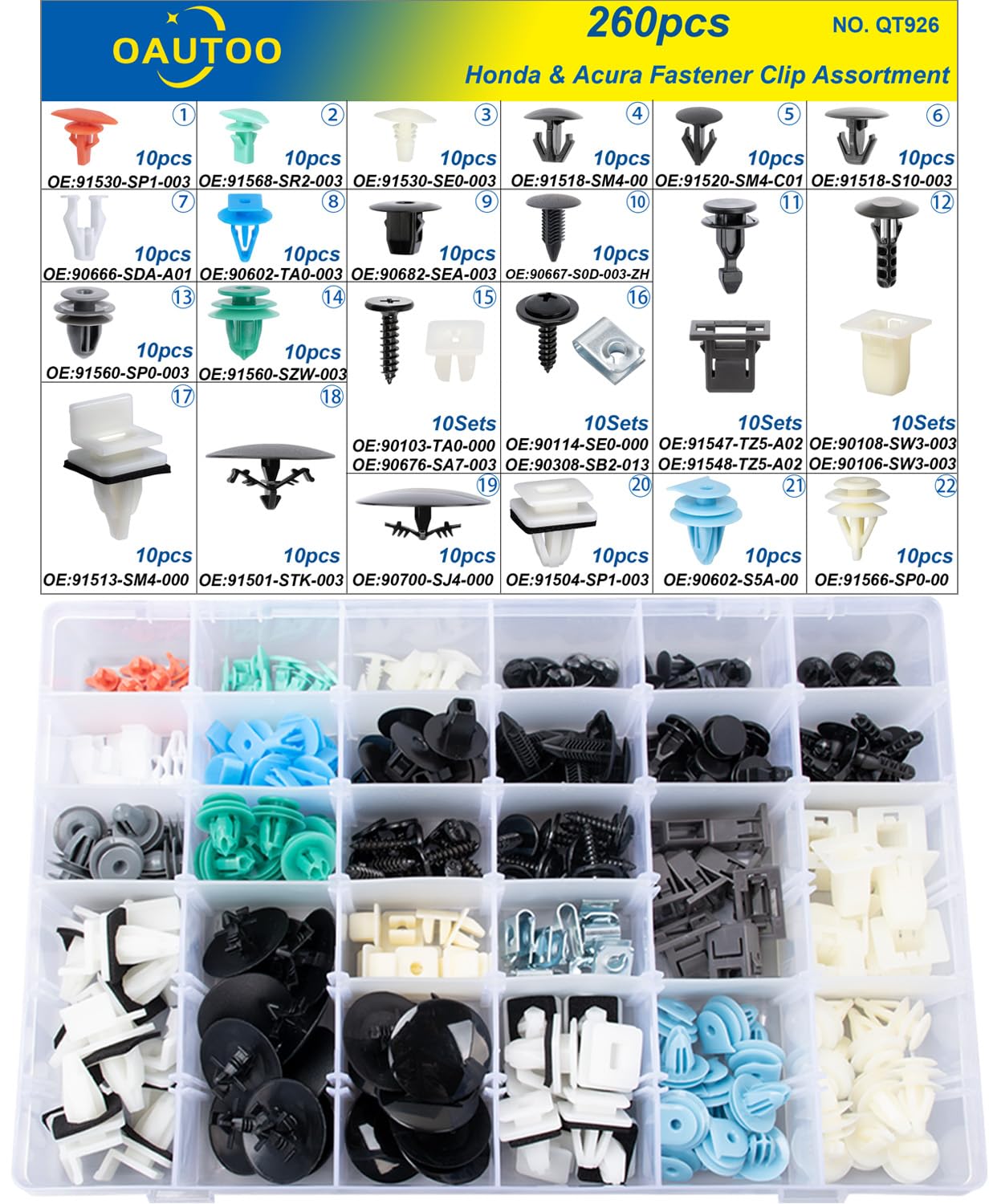 260pcs de clips de retención para carrocería interior y - Imagen 3