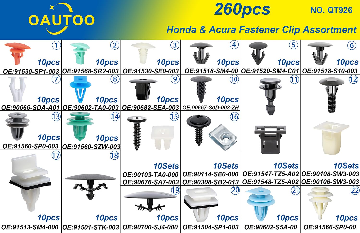 260pcs de clips de retención para carrocería interior y - Imagen 4