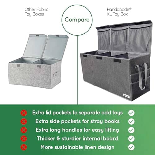 Caja de Juguetes Extra Grande Pandabode - Baúl Resistente - Imagen 6
