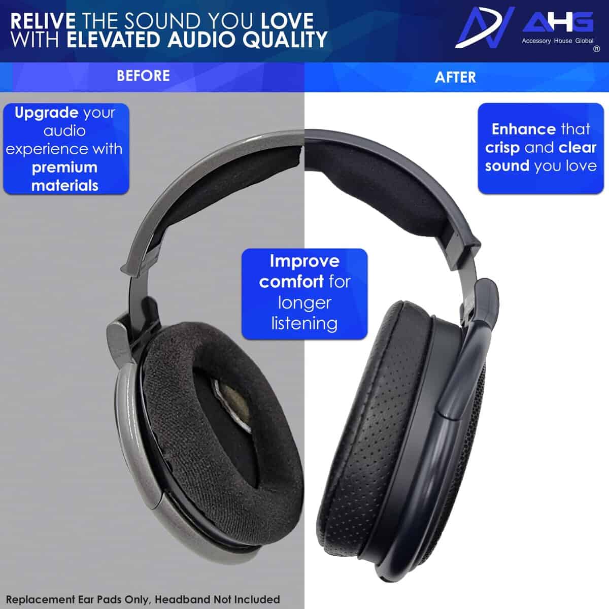 AHG Almohadillas de Repuesto y Almohadilla para Diadema - Imagen 5