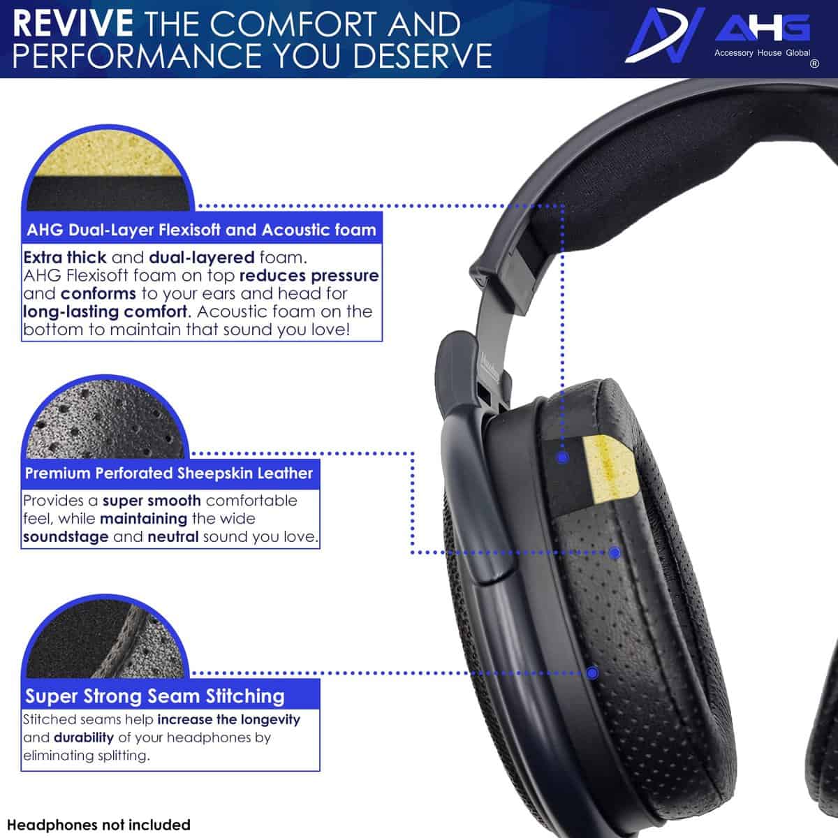 AHG Almohadillas de Repuesto y Almohadilla para Diadema - Imagen 4