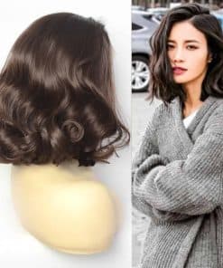 Pelucas delanteras de encaje BLUPLE de color marrón oscuro