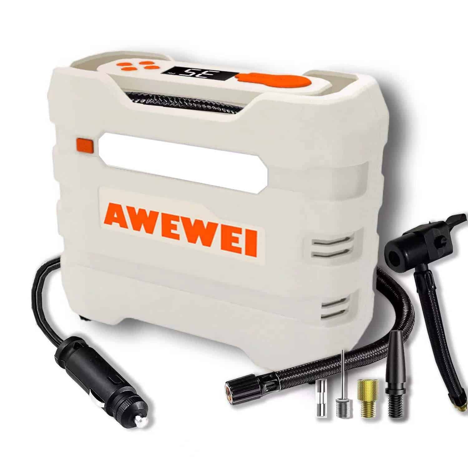 Inflador de neumáticos portátil AWEWEI - Compresor de aire