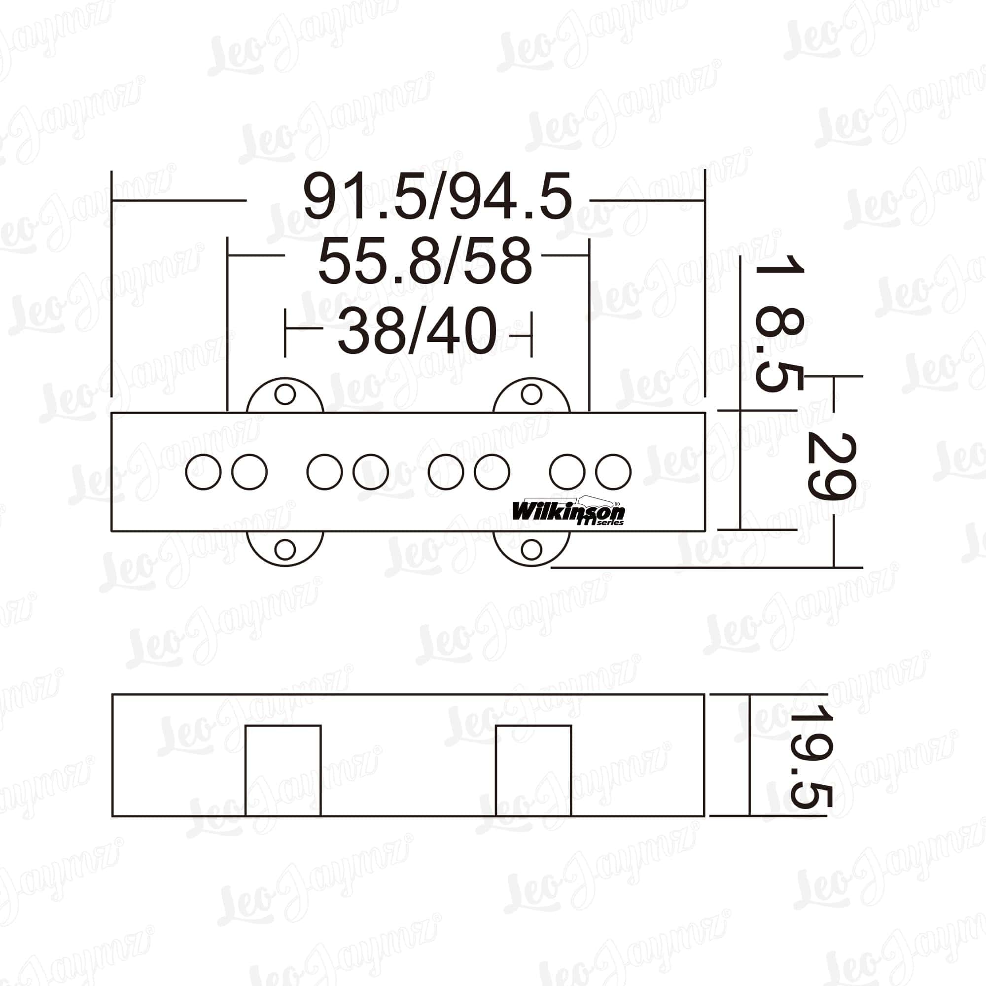 Set de pastillas Wilkinson Bass WOJB Cerámica 4 cuerdas - - Imagen 3