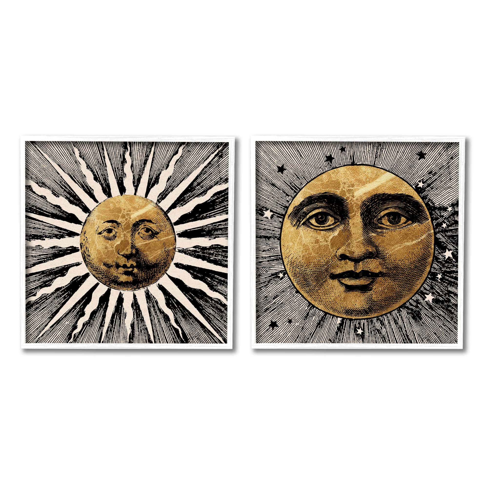 Conjunto de Arte Gicl� Boho Sun & Moon de Stupell