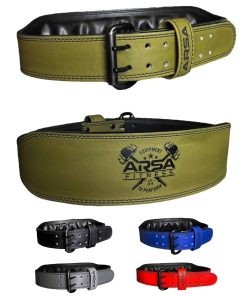 Cinturón de Levantamiento de Pesas de Cuero -VERDE