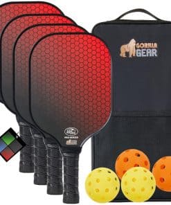 Set de 4 palas de pickleball Gorilla Gear -Rojo