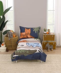 Set de Cama NoJo Carter's Jungle Navy, Tan, Azul y Naranja