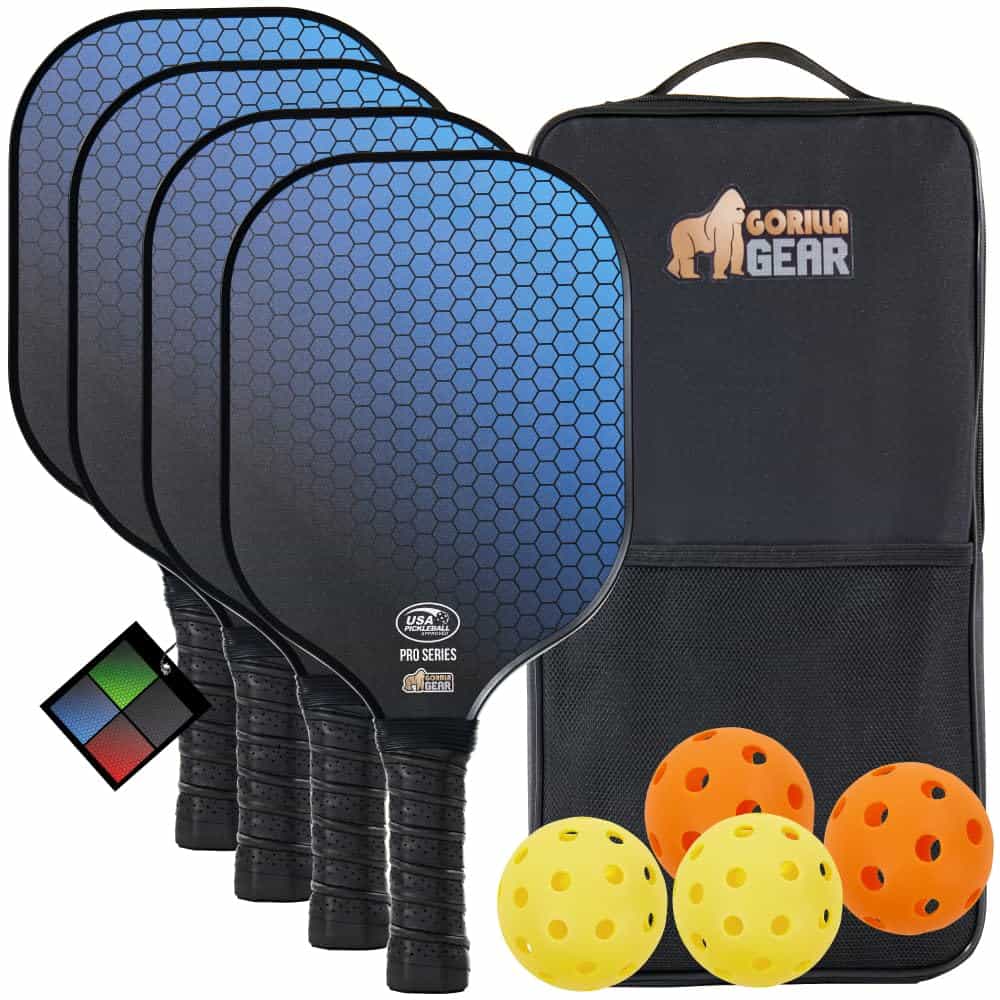 Set de 4 Palas de Pickleball Gorilla Gear -Azul