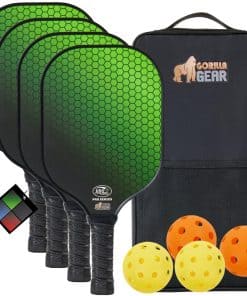 Set de 4 paletas de pickleball Gorilla Gear aprobado por la
