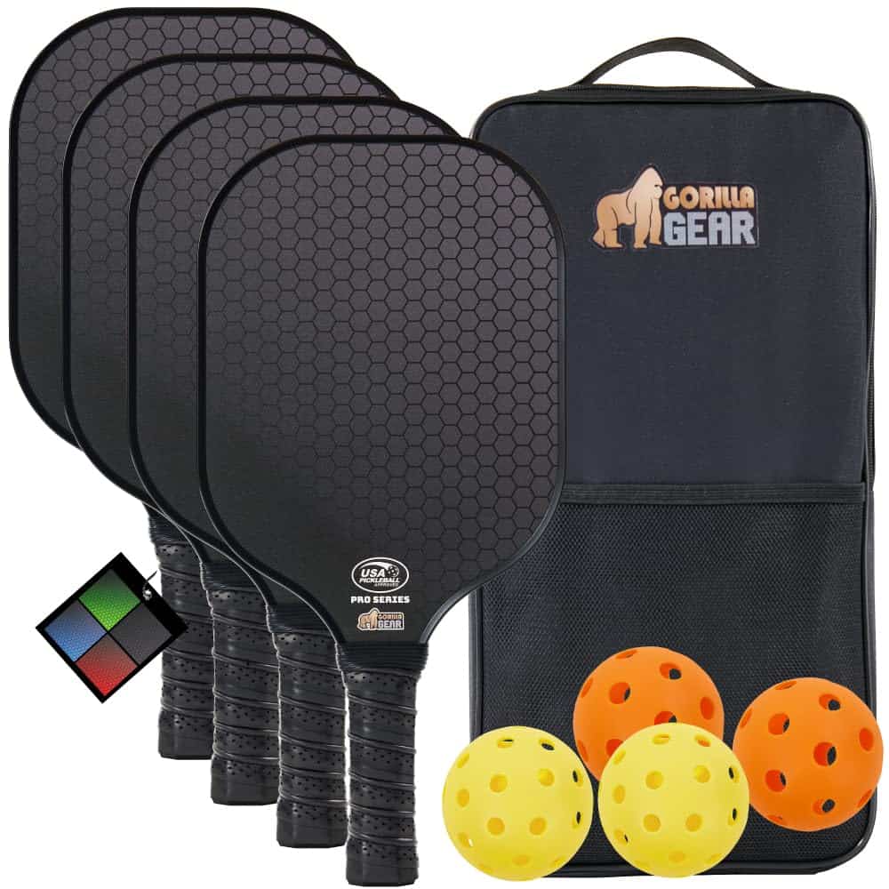 Set de 4 Palas de Pickleball Gorilla Gear Aprobadas por la