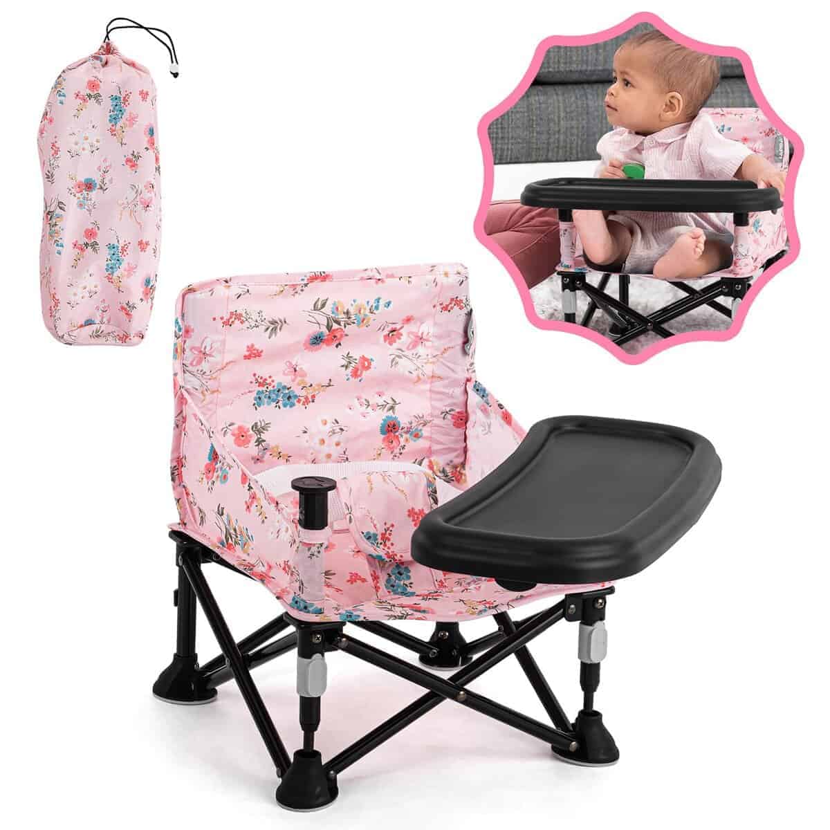 Silla Portátil para Bebé Bumbo con Bandeja, Silla de