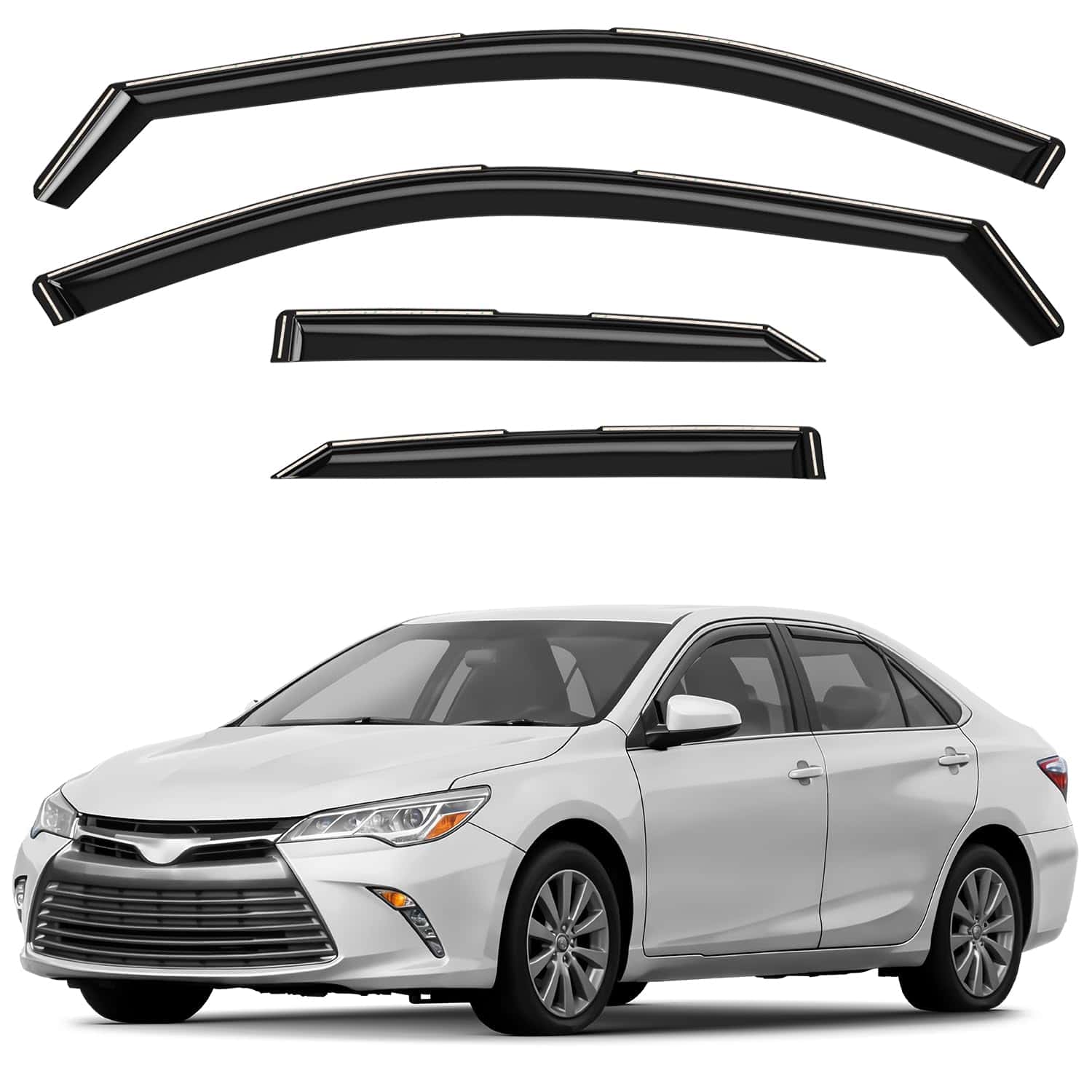 Deflectores de ventanas con tinte ahumado en canal, visera