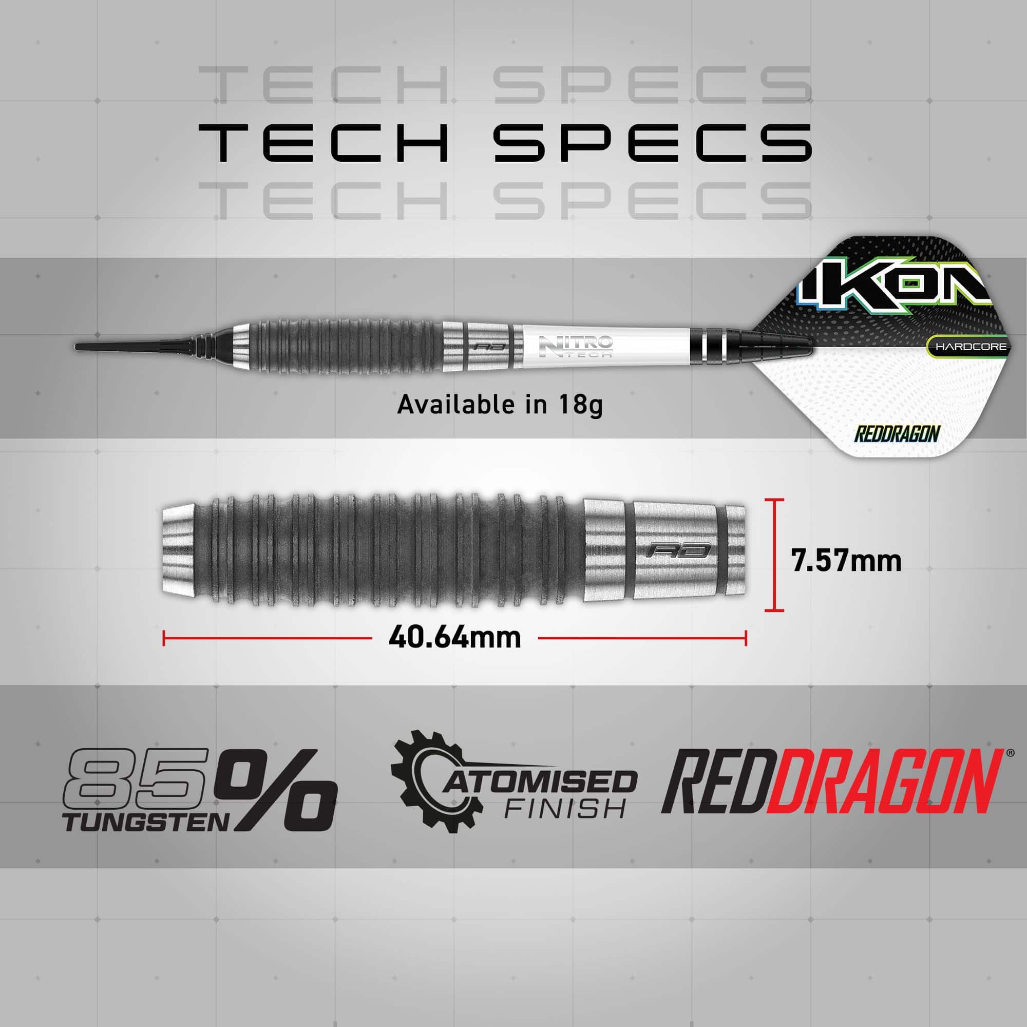 Set de Dardos Profesionales de Tungsteno Softip RED DRAGON - Imagen 5