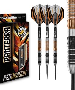 Set de dardos de punta de acero RED DRAGON Panterra de 24