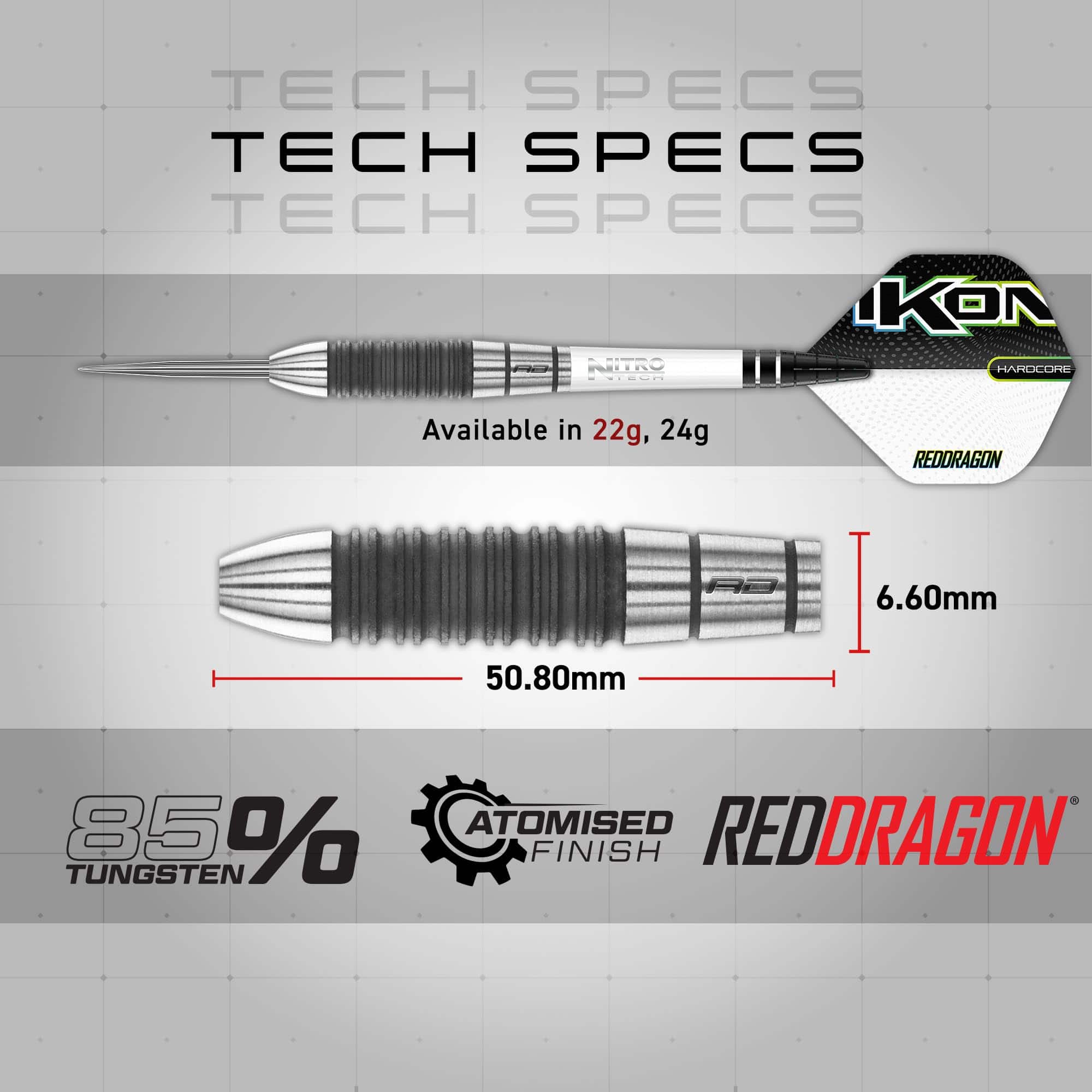 Set de Dardos Profesionales RED DRAGON Ikon 1.2 de 22 - Imagen 5