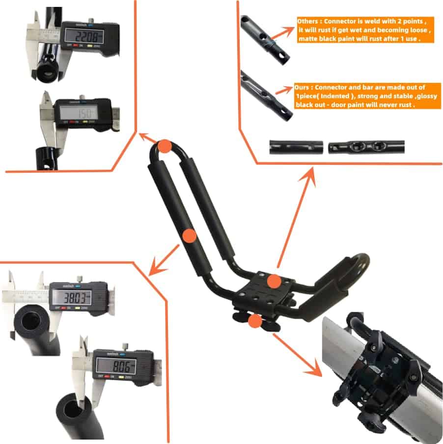 Porta kayak para techo (J-Style) - Paquete de 2 unidades, - Imagen 5