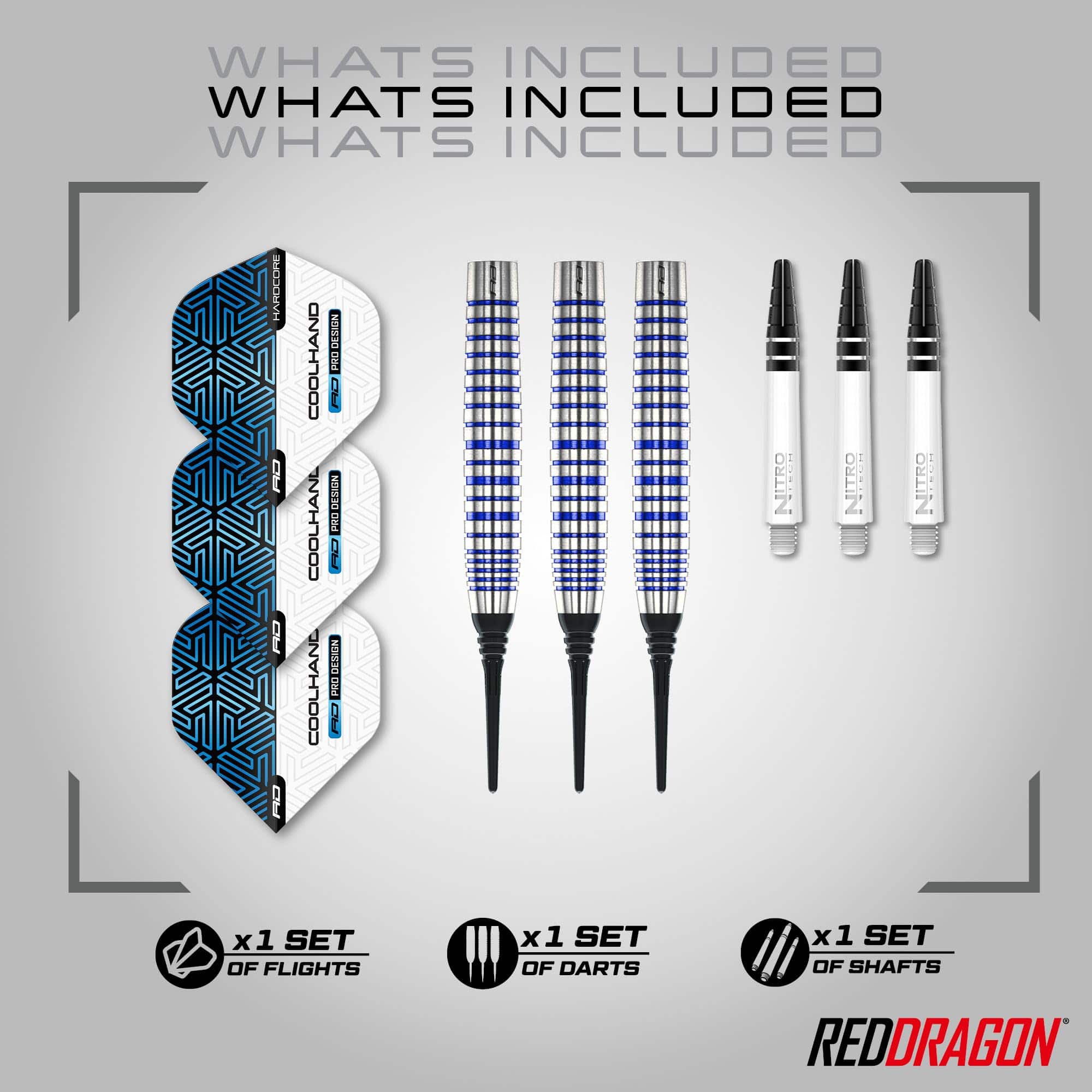 RED DRAGON Luke Humphries TX3 Cool Blue SE 20 Gram Juego de - Imagen 3
