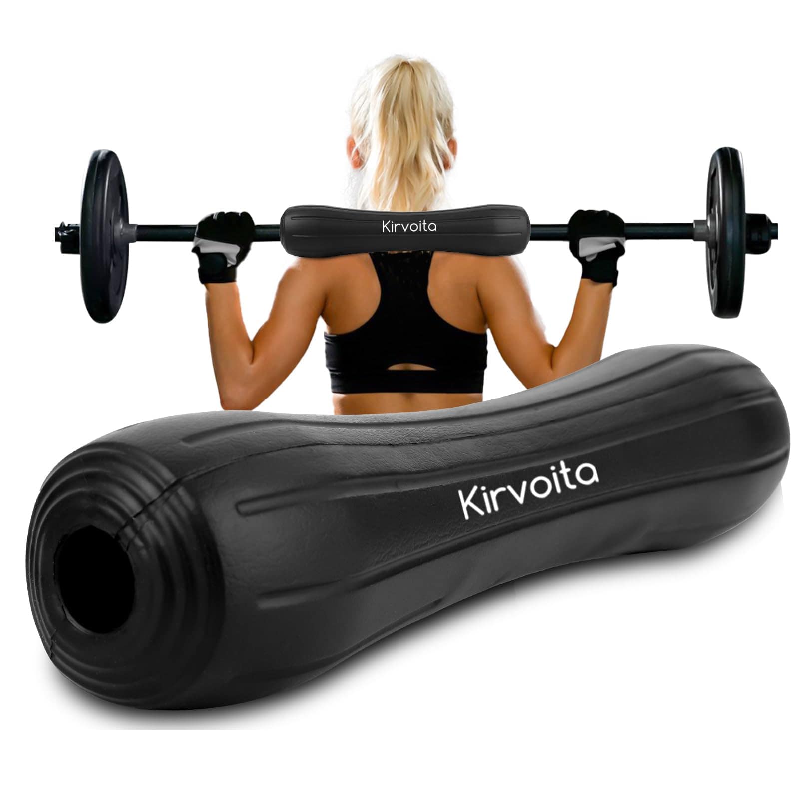 KIRVOITA Rubber Barbell Pad, Squat Pad, Hip Thrust Pad,