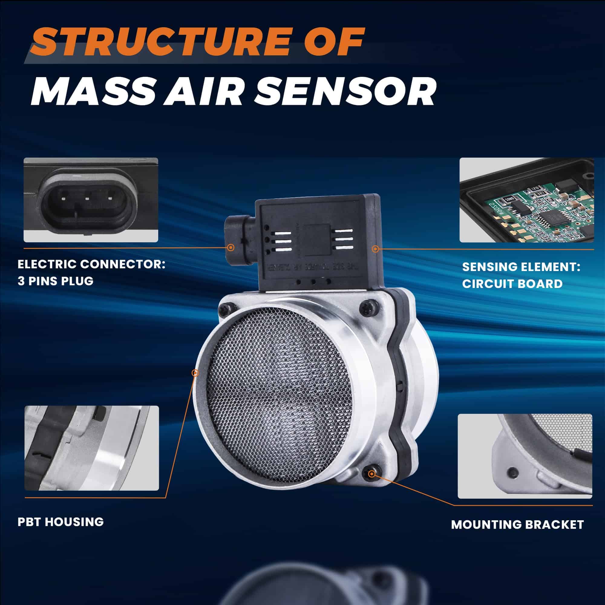 Medidor de flujo de aire masivo MAF Sensor 25008307 - Imagen 4