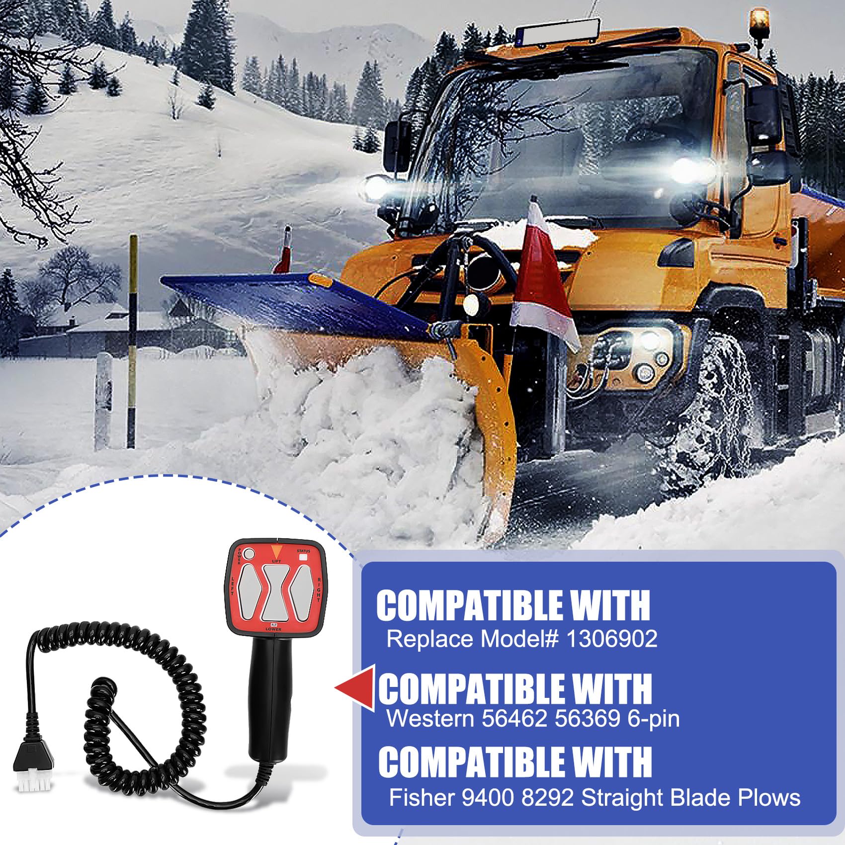 Controlador de mano para quitanieves compatible con Western - Imagen 3