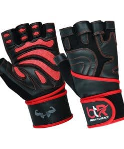 Guantes de levantamiento de pesas BTR BORN TO -Rojo