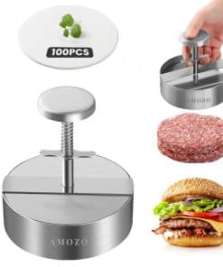 Prensa para hamburguesas AMOZO con 100 hojas de papel para