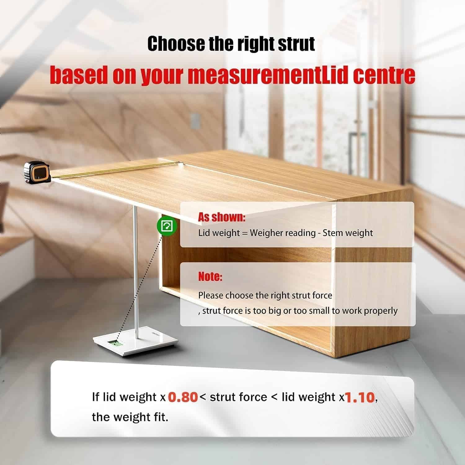 Vepagoo 28 Pulgadas Gas Strut 300 lb/1334N Resorte de - Imagen 6